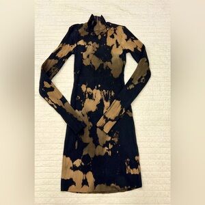 Cotton Citizen tight fitting black and tan marbled dress- size small